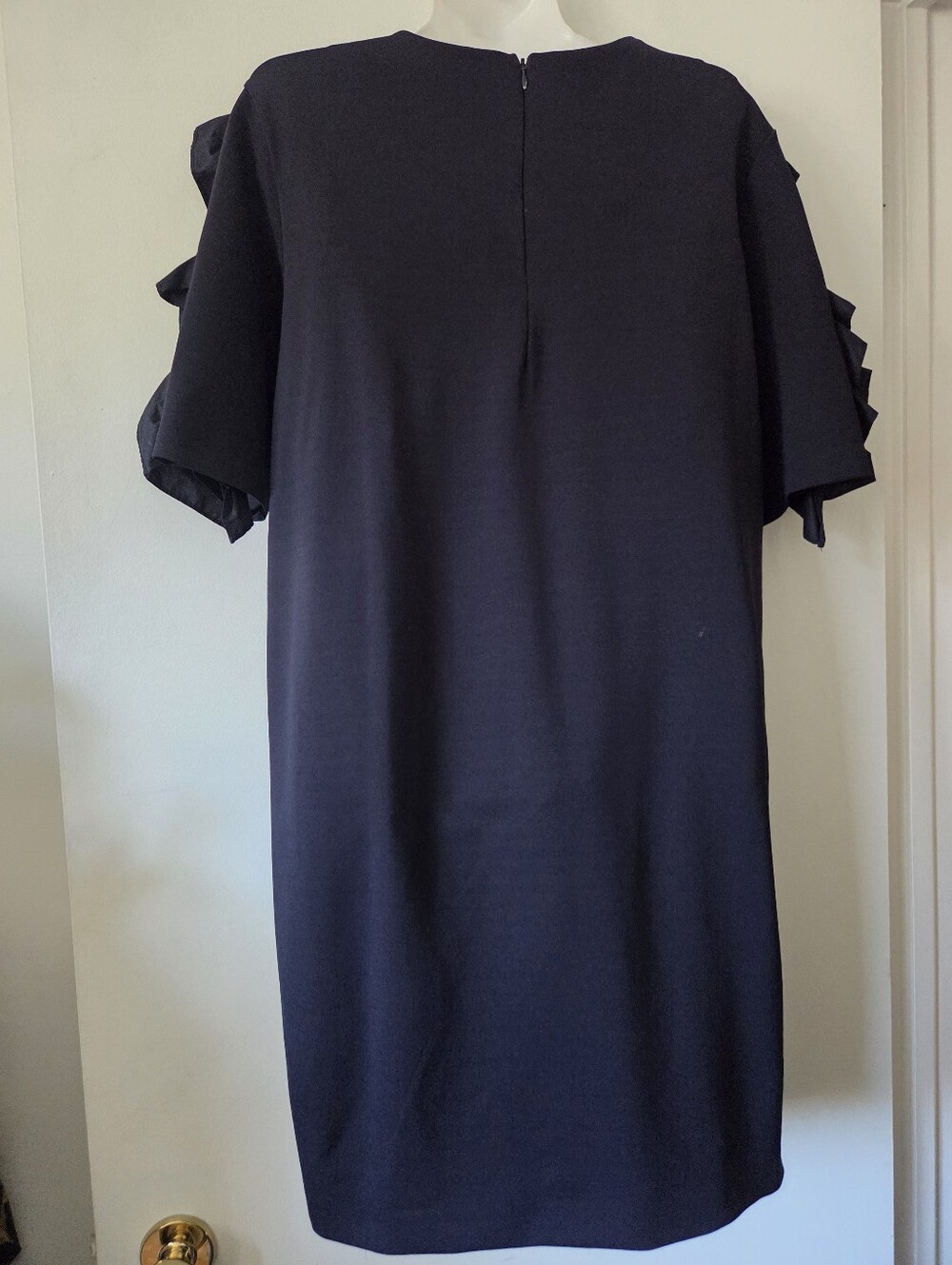 COS Navy Ruffle Sleeve Shift Dress - Picture 5 of 7